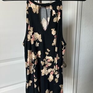 First Love Black and Cream Floral Tank Top